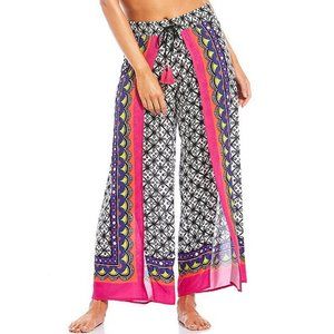 TRINA TURK NWT $120 Tanzania Scarf Cover-up Pants M L